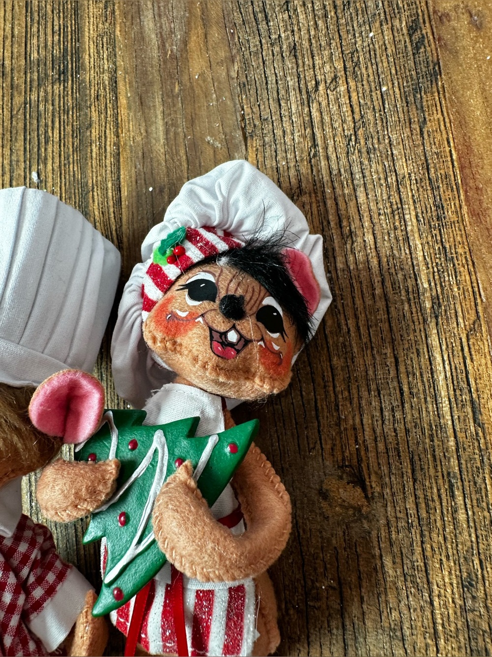 Festive Chef Mouse Holiday Ornaments in Red & White - Picture 2 of 5